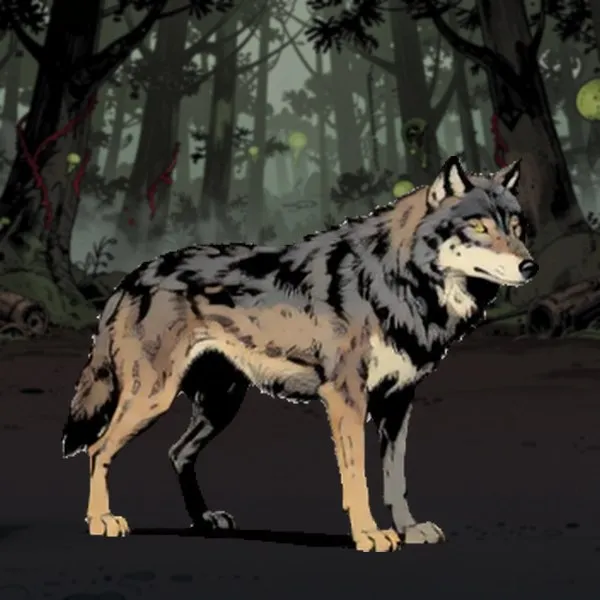 A grey wolf.
